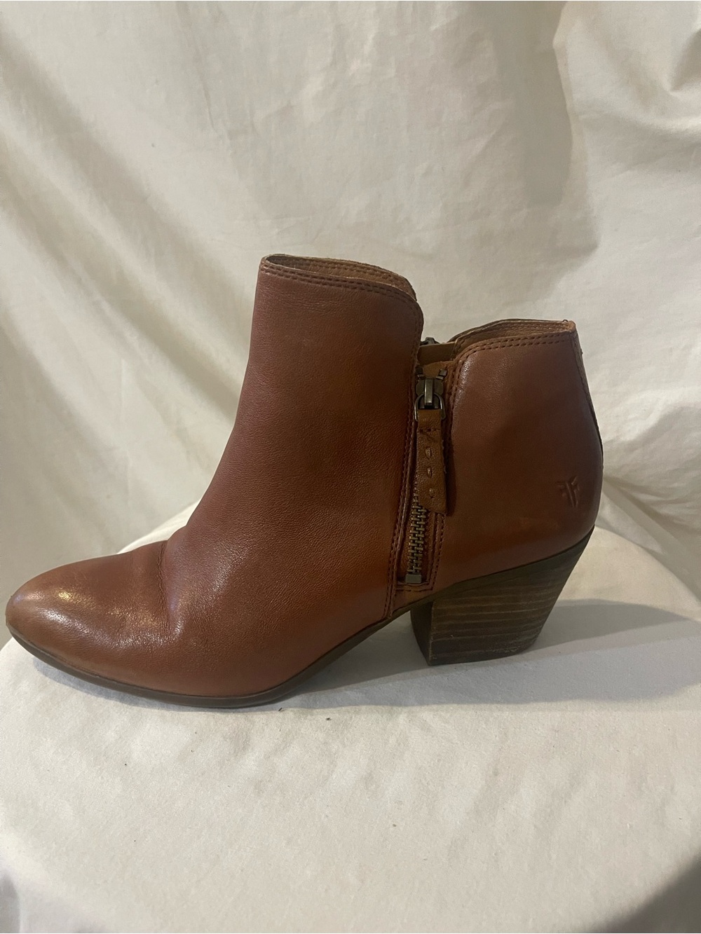 FRYE Judith Double Zip Leather Ankle Booties